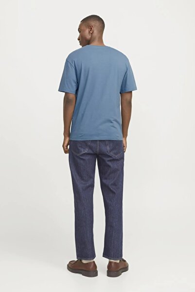 Jack & Jones Men's Blue Jjcorp Graphic Tee Ss O-Neck Ln T-Shirt 12268415-Oceanview