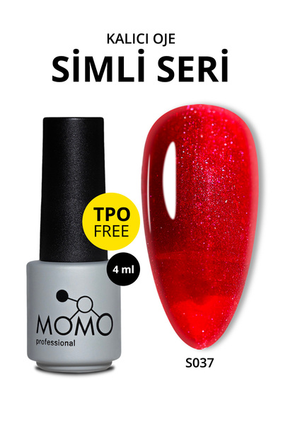 MOMO professional Kalıcı Oje S037, Simli Vişne Çürüğü, 4 ml, TPO- FREE
