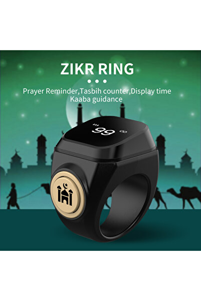 X LOT Smart Tasbih Zikr Ring Muslim Prayer timing reminder OLED display Counter WearableTechnology