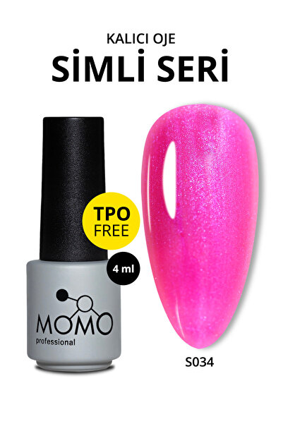 MOMO professional Kalıcı Oje S034, Mor Sedefli Fuşya, 4 ml, TPO- FREE