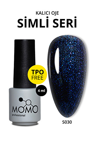 MOMO professional Kalıcı Oje S030, Yaldızlı Gece Mavisi, 4 ml, TPO- FREE
