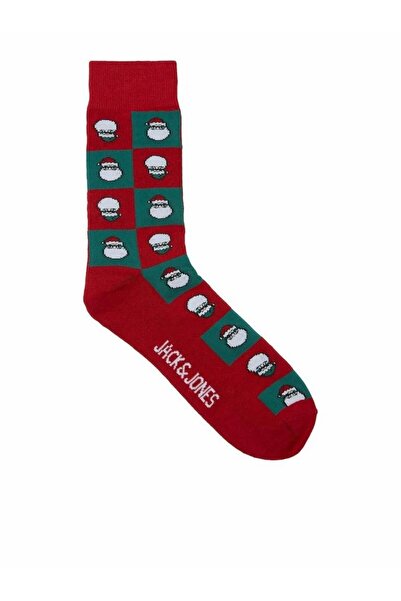 Jack & Jones Men's Red Jacsquare Santa Socks Giftbox Socks 12246143-Riored