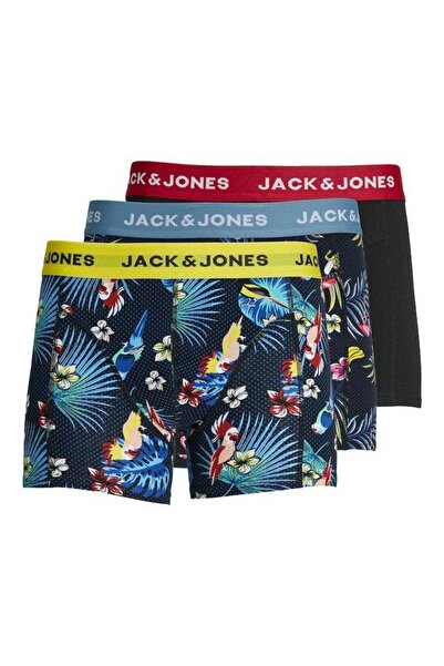 Jack & Jones Men's Blue Jaccrazy Solid Trunks 3 Pack Noos Boxer 12194104-Surfthew