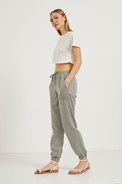 Arma Life Women's Elastic Pocket Summer Khaki Jogger Pants