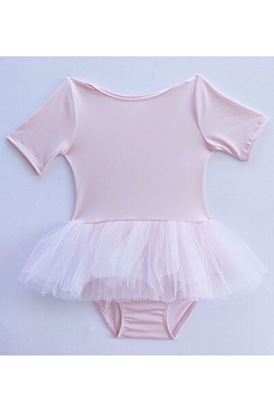 LULLY KİDS Kız Çocuk Pembe Jimnastik Bale Tütü Etekli Mayo