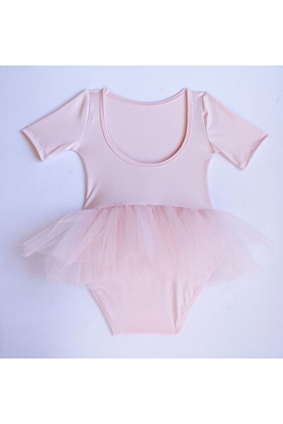 LULLY KİDS Kız Çocuk Pembe Jimnastik Bale Tütü Etekli Mayo