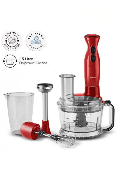 Karaca Redgold Mutfak Robotu , 6 In 1 Çok Amaçlı Mutfak Robotu, 2000w Yüksek Performanslı, Turbo Fonksiyon