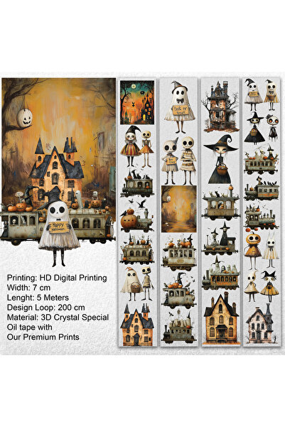 Onwize Scrapbook Happy Halloween-3D Crystal Special Oil tape- Etiket-Pet Tape...