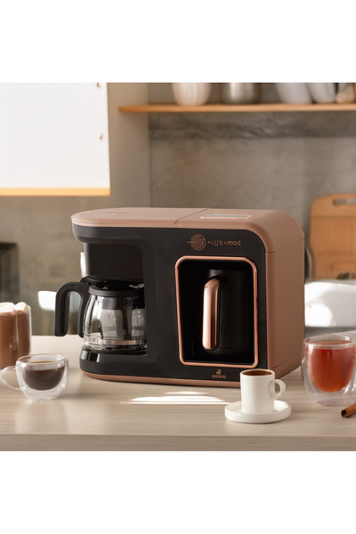 Karaca CAM DEMLİKLİ Közde Türk Kahvesi, Sütlü Türk Kahvesi, Sütlü İçecek, Fil...