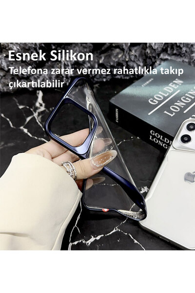 CEPSTOK iPhone 16 Pro Max Kılıf Darbe Önleyici Kenar Renkli Silikon Kapak