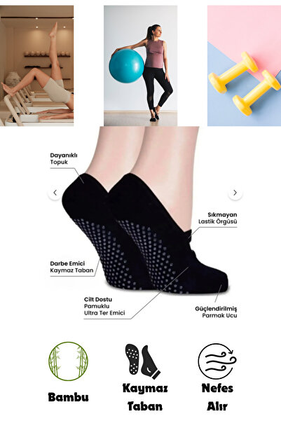 stellare Kadın 3 Çift Kaymaz Tabanlı Pilates Yoga Dans Bale Plates Kaydırmaz Çorap Neon Renkler