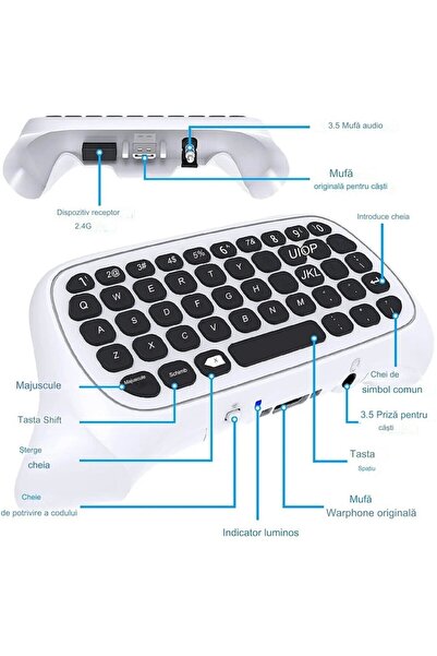 Dobe Wireless Keyboard for Xbox One Series X/S Controller White
