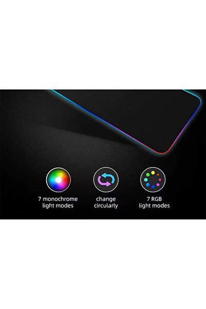 OEM JERTECH Gaming Mousepad RGB Lighting 800x300x4mm, Black, 14 Lighting Modes
