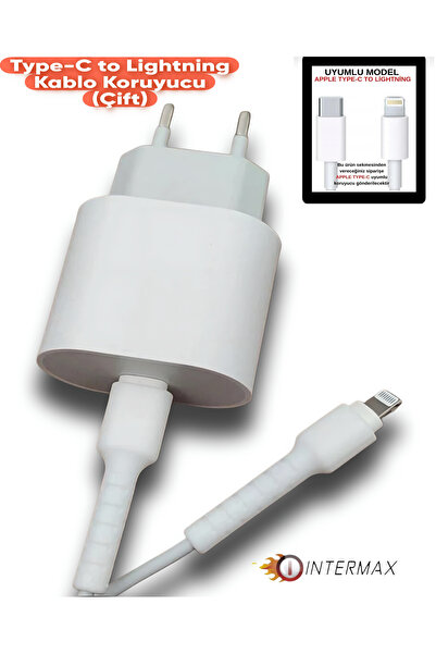 intermax Kablo Koruyucu Çift Taraflı Apple Yeni Nesil Kablo (type-c To Lightining) Uyumlu