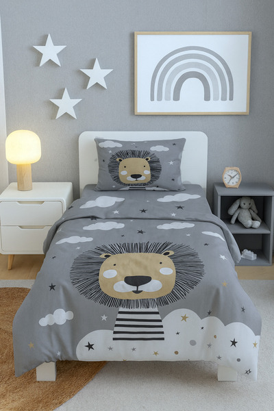 CAPRİCE HALI Cute Cloudy Lion Single Duvet Cover Set