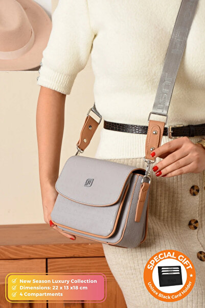 POLOGRAND London Оригінальна колекція Just Polo 4-секційна розкішна м'яка шкіряна сумка через плече з регульованими ременями