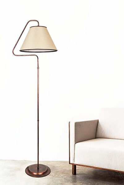 VENON Güven Avize Lambader Coude Siyah Bakır Patine A.gri Dante