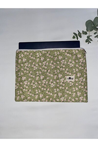 TALL WAY Θήκη φορητού υπολογιστή-ταμπλέτας με πράσινο λουλούδι 13-14 ιντσών