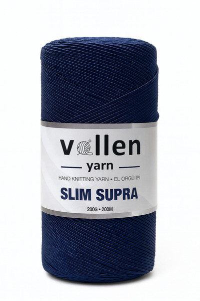 vollen yarn Slim Supra 200 Gr Mumlu Polyester İp – Çanta İpi, Runner İpi, Bileklik İpi, Pase İpi – Lacivert