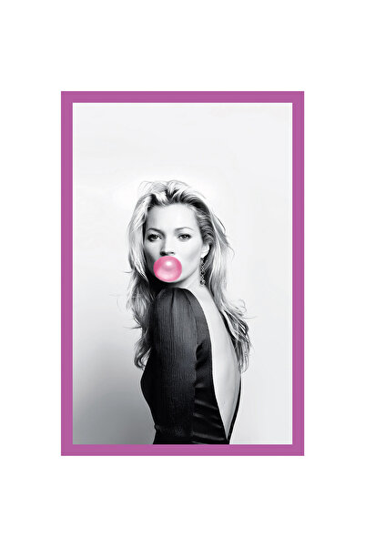 Hi Kami صورة كيت موس فينتاج باللونين الأسود والأبيض - بطاقة ملاحظات هدية مزخرفة وبطاقة بريدية |   10x15 سم