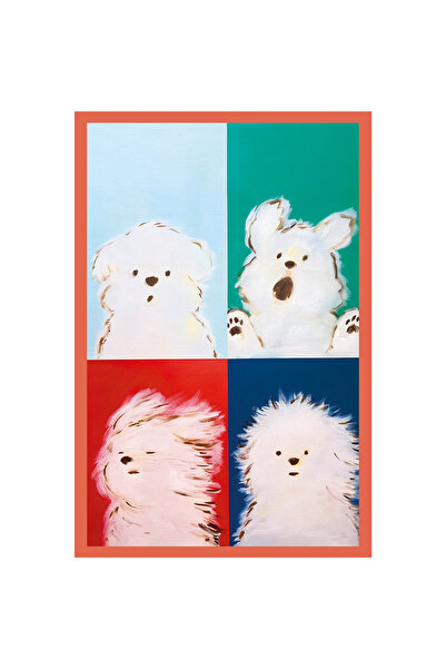 Hi Kami بطاقة ملاحظات هدية مزخرفة بطابع كلب لطيف وبطاقة بريدية |   10x15 سم