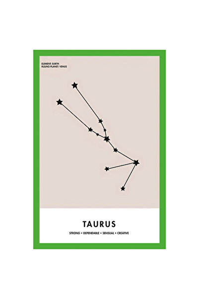 Hi Kami برج الثور - بطاقة ملاحظات هدية بطابع خريطة النجوم وبطاقة بريدية |   10x15 سم