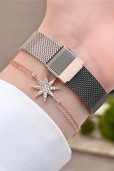 Ferrucci Straw Cord Women's Wristwatch and Bracelet