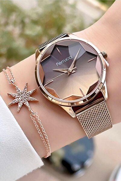 Ferrucci Straw Cord Women's Wristwatch and Bracelet