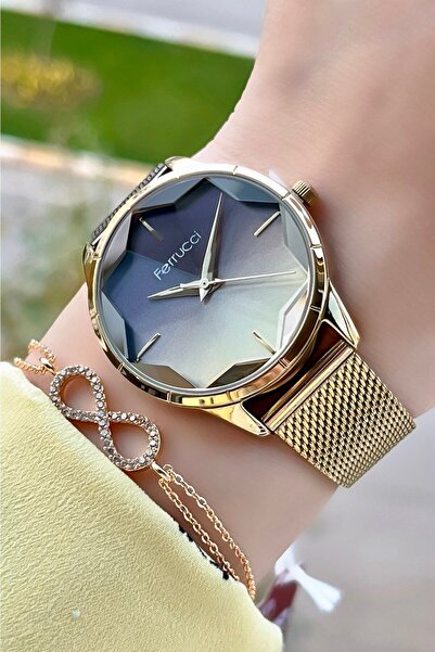 Ferrucci Brand Cut Glass Women's Wrist Watch Bracelet