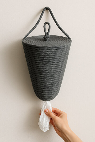 ÖRGÜM Poşetlik Dekoratif Poşet Düzenleyici Organizer 30x20 cm