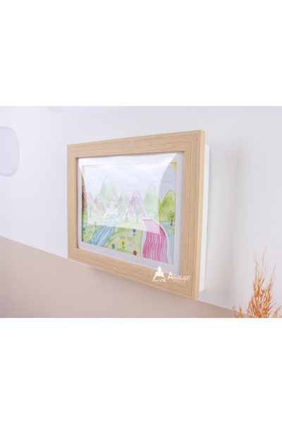 AVANGART ATÖLYE Folding Painting Art Frame for Kids - Light Oak -A4-