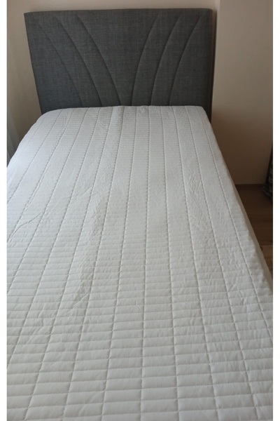 MİHMAN HOME مرتبة حماية للسرير مفردة من السيليكون مبطنة مقاومة للماء