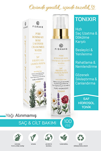FiShake Tonixir Biberiye- Lavanta- Papatya Suyu- Gül Mayası %100 Saf ve Doğal...