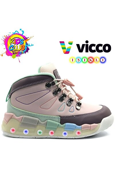 Vicco Ellen Phylon Kauçuk Taban Ortopedik Işıklı Çocuk Bot PUDRA