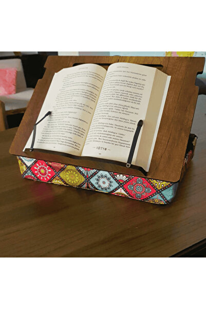 Vigo Wood Βάση ανάγνωσης βιβλίων με πολύχρωμα μαξιλάρια καρυδιάς-MKOS41C