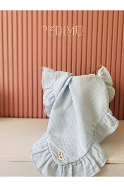 Pedimu Blue Ruffled - Multi-Purpose Muslin Blanket