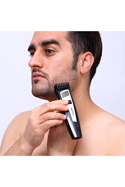 KRYPTON Men’s Cordless Trimmer | 4 Combs | Steel Blades | 40 Min Use | Silent & Ergonomic
