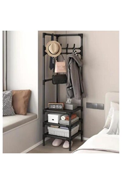 Family Ship حامل ملابس معدني زاوية 170 سم مع 3 رفوف