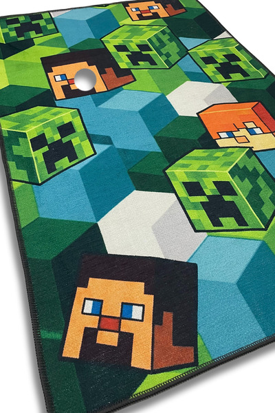 The Reef Design Alex Steve Figürlü Çocuk Odası Halısı Dijital Baskılı Kaymaz Yıkanabilir Antialerjik Çocuk Halısı