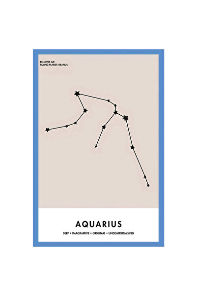 Hi Kami بطاقة ملاحظات هدية بطابع خريطة نجمة برج الدلو وبطاقة بريدية - 10x15 سم