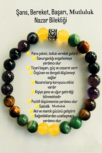 ESK KEHRİBAR Şans, Başarı, Bereket, Enerji Nazar Bileklik Doğaltaş