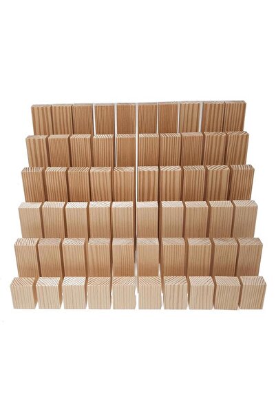 KÜTÜKhouse Ahşap Tuğla Blok Oyunlar 60 Parça