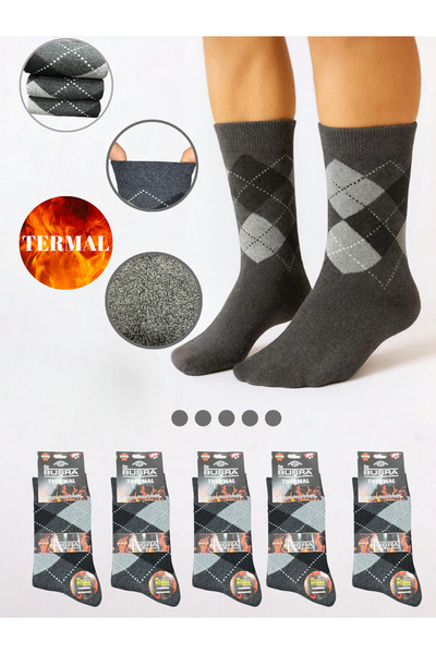 ragistore 5-компонентни безшевни термо чорапи за мъже с тартан мотив