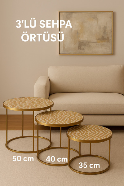 Rona Home Luksuzna, praktična i dekorativna 3-dijelna PVC navlaka za stolić z...