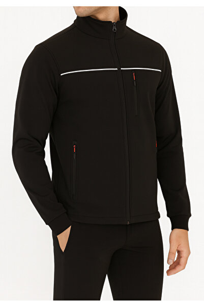 DRC Outdoor Kışlık Siyah İçi Polarli Su ve Rüzgar Geçirmez Outdoor Motosiklet Softshell Mont