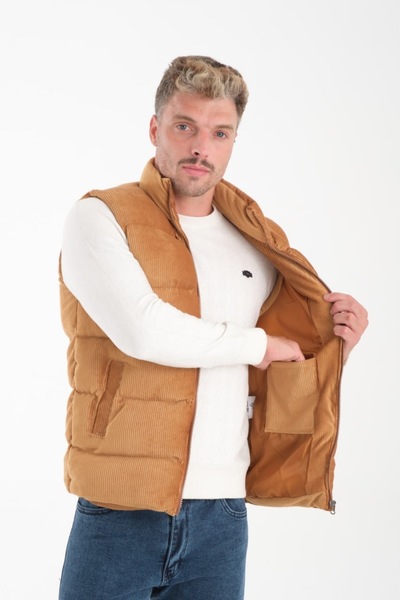 İLKCET MODA Ανδρικό βελούδινο γιλέκο κανονικής εφαρμογής