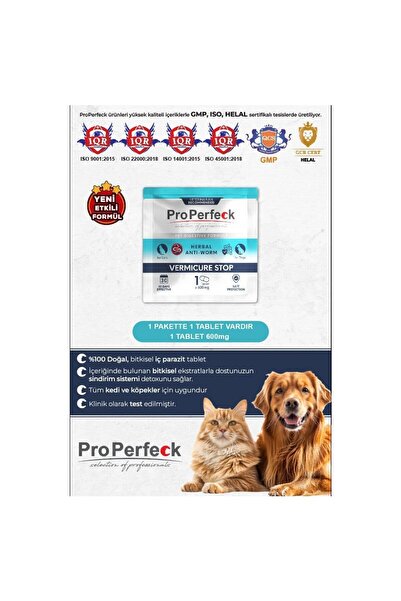 pro perfeck Kedi Ve Köpek Iç-dış Anti-parazit -Uzaklaştırıcı Bitkisel Damla Ve Tablet Vitamini Ödül (1 adet)