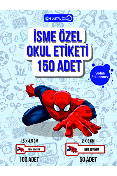 ON DİJİTAL BASKI MERKEZİ Kişiye Özel Okul Etiketi