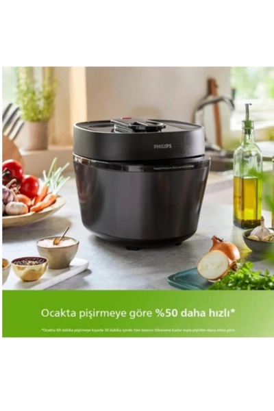 Philips 5lt Basınçlı Pişirici, Özel Programlı 18 Korumalı Akıllı Düdüklü Tencere