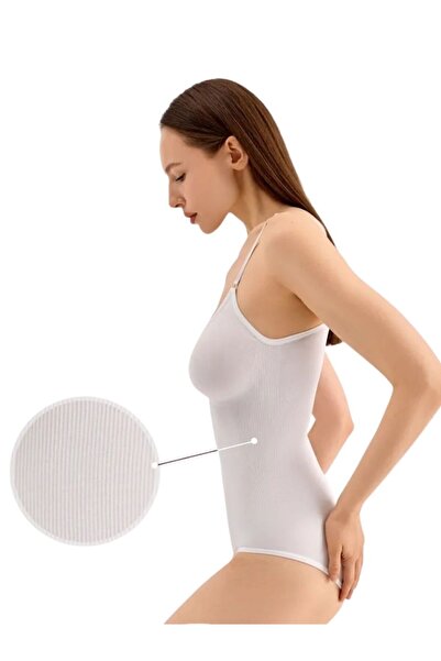 MİSTİRİK Mamey Hooked Bodysuit White Color 11 Effective Firming Corset